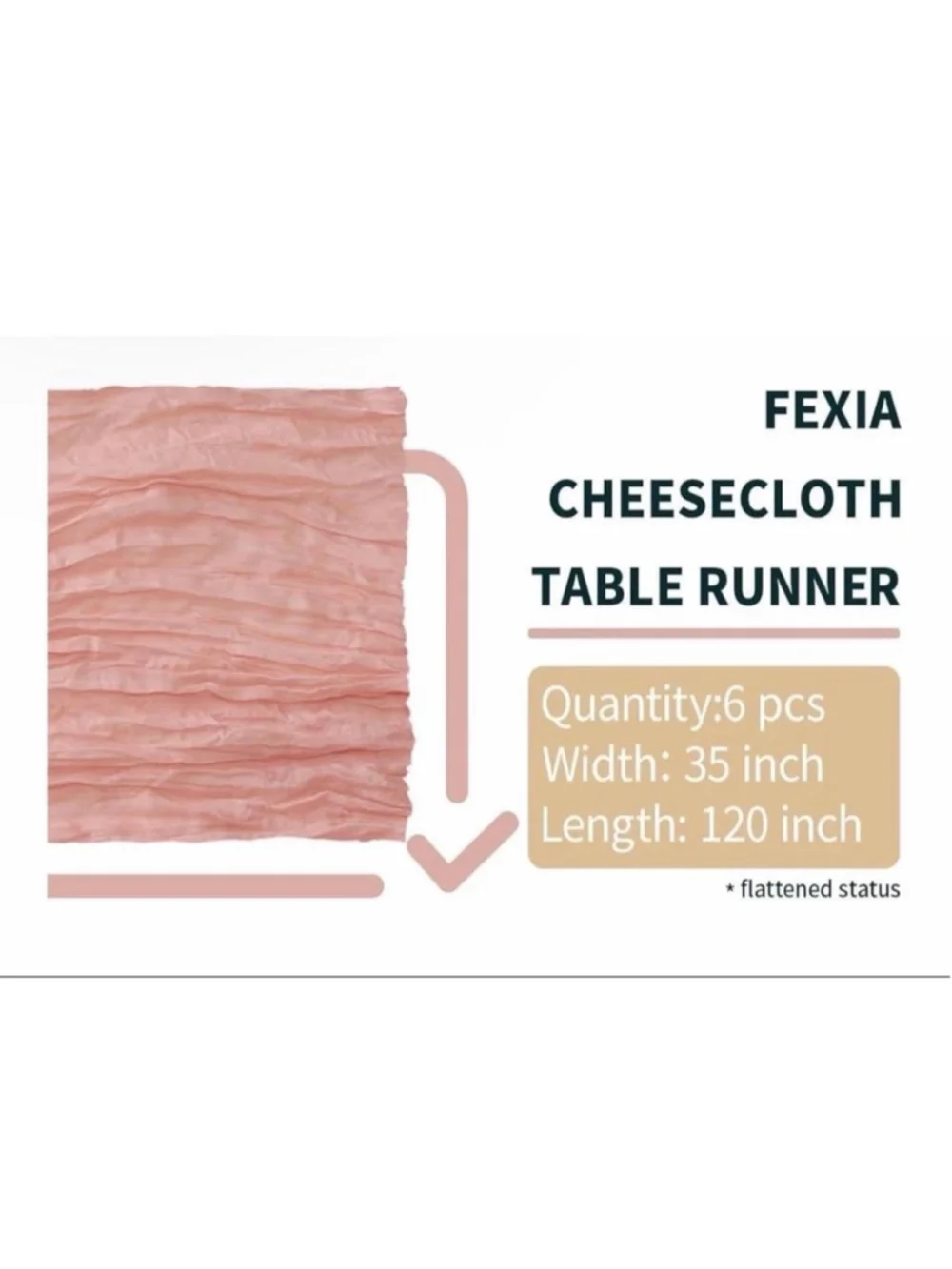 NEW 10 pk Pink Table Runner 35x120